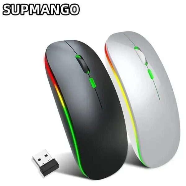 Raton Inalambrico Recargable USB con Luz RGB