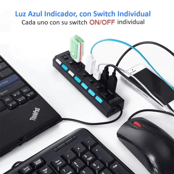 Adaptador USB 7 Puertos