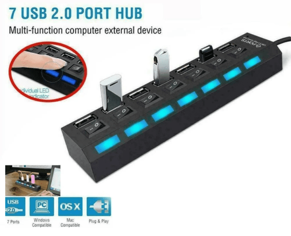 Adaptador USB 7 Puertos